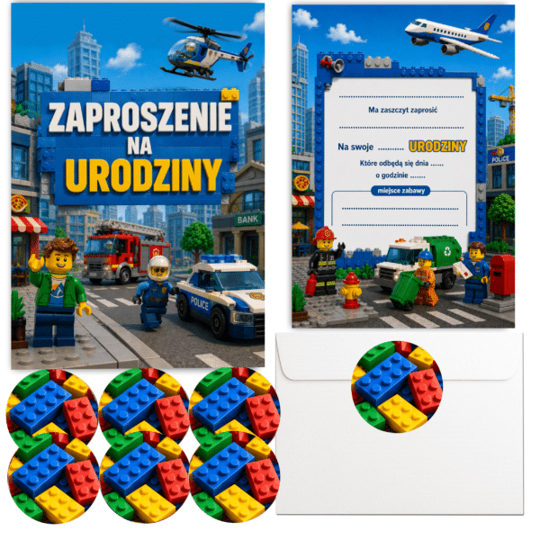 Zaproszenia Urodzinowe Lego City