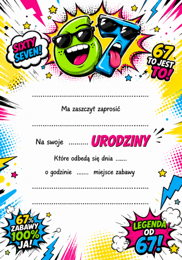 Zaproszenia urodzinowe 67
