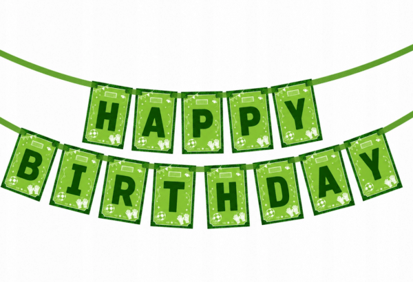 Baner - Girlanda urodziny Piłka Nożna HAPPY BIRTHDAY  10x15cm