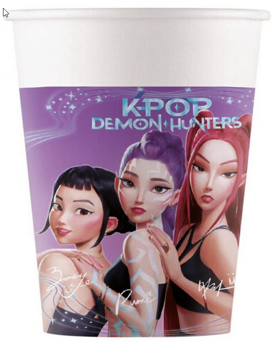 Kubeczki papierowe K-POP DEMON HUNTERS  200 ml, 8 szt.
