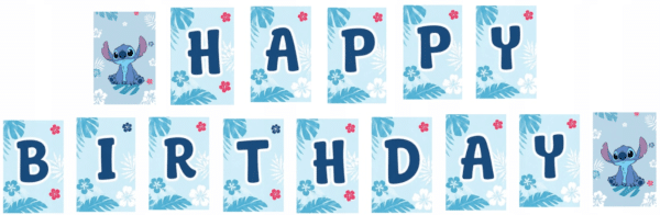 Baner-Girlanda na Urodziny Stitch