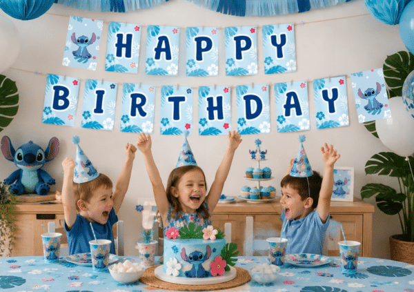 Baner-Girlanda na Urodziny Stitch