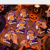 Karty zadań na halloween fioletowe