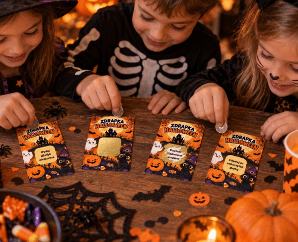 Zdrapki na Halloween Pomarańczowe